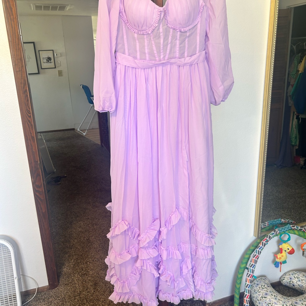 Lilac Sexy Sheer Dress
